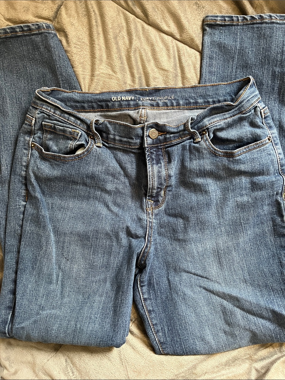 Old Navy Women's Straight Leg Jeans - Medium Blue Wash